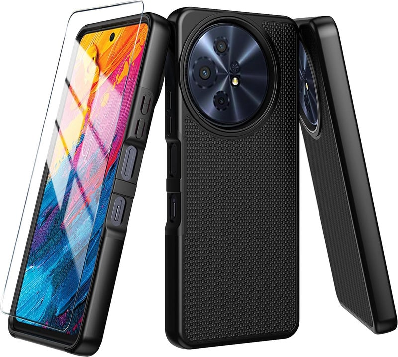 Mocotto for TCL 60 XE NXTPAPER 5G/TCL 50 XL 5G Case with Tempered Glass Screen Protector,Dual Layer Heavy Duty Shockproof Protection (Black) - Image 1